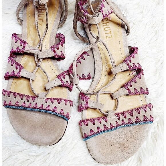 Schutz Willow Lace up Stitched Gladiator Sandals Leather Size 7.5 - Picture 4 of 10